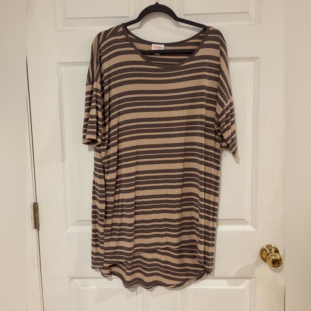 LuLaRoe Striped Brown and Tan Irma